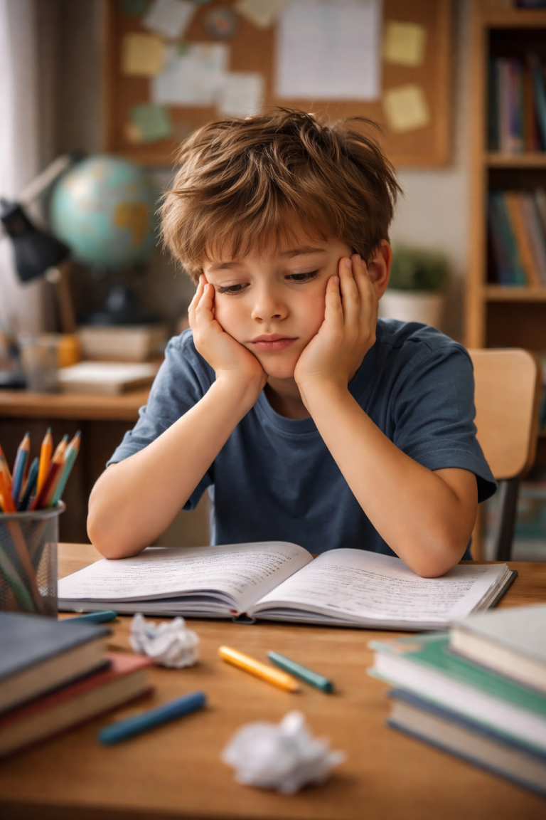 niño desmotivado estudios